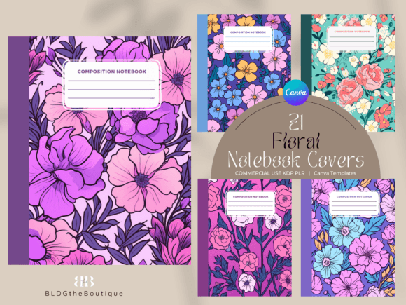 Download Floral Composition Notebook Covers KDP - Cover Collection