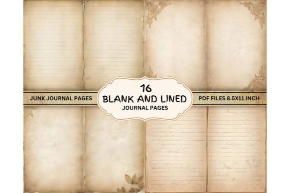 Download Lined &amp; Blank Junk Journal Kit PDF - Journal kit Collection