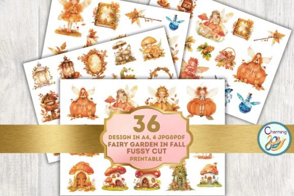 Download Fussy Cut: Fairy Garden in Autumn - Premium Resources