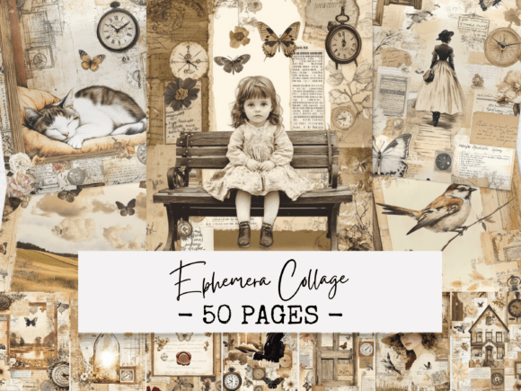 Download Vintage Ephemera Collage Pages - Collage Collection