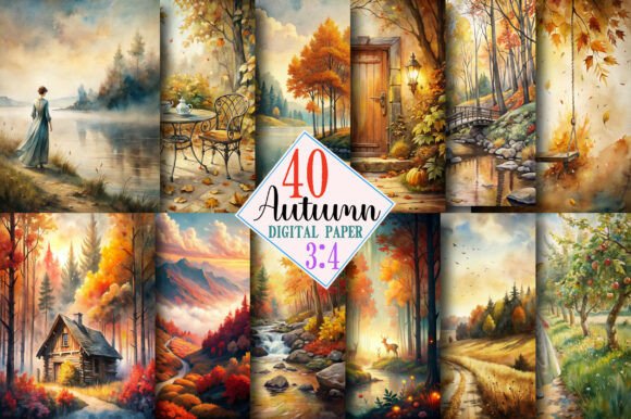 Download Watercolor Autumn Junk Journal Kit Page - Journal kit Collection