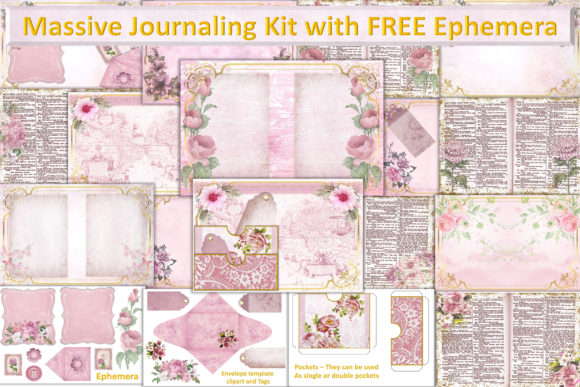 Download Grunge Roses Journal Kit Free Ephemera - Journal kit Collection