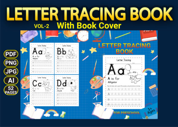 Download Letter Tracing Workbook with Cover Vol-2 - Cover Collection