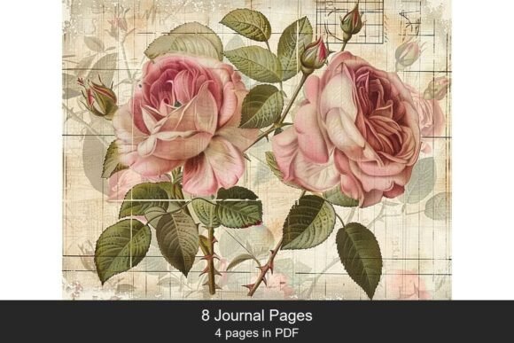 Download Vintage Rose Collage Pages - Collage Collection