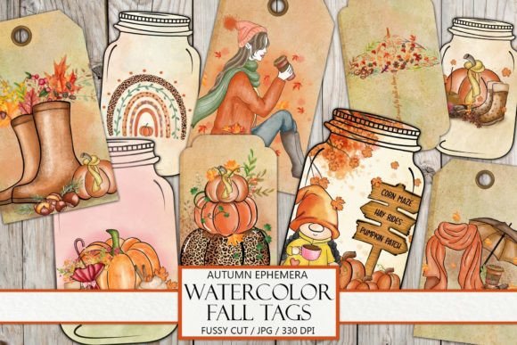 Download Watercolor Fall Tags - Premium Bundle